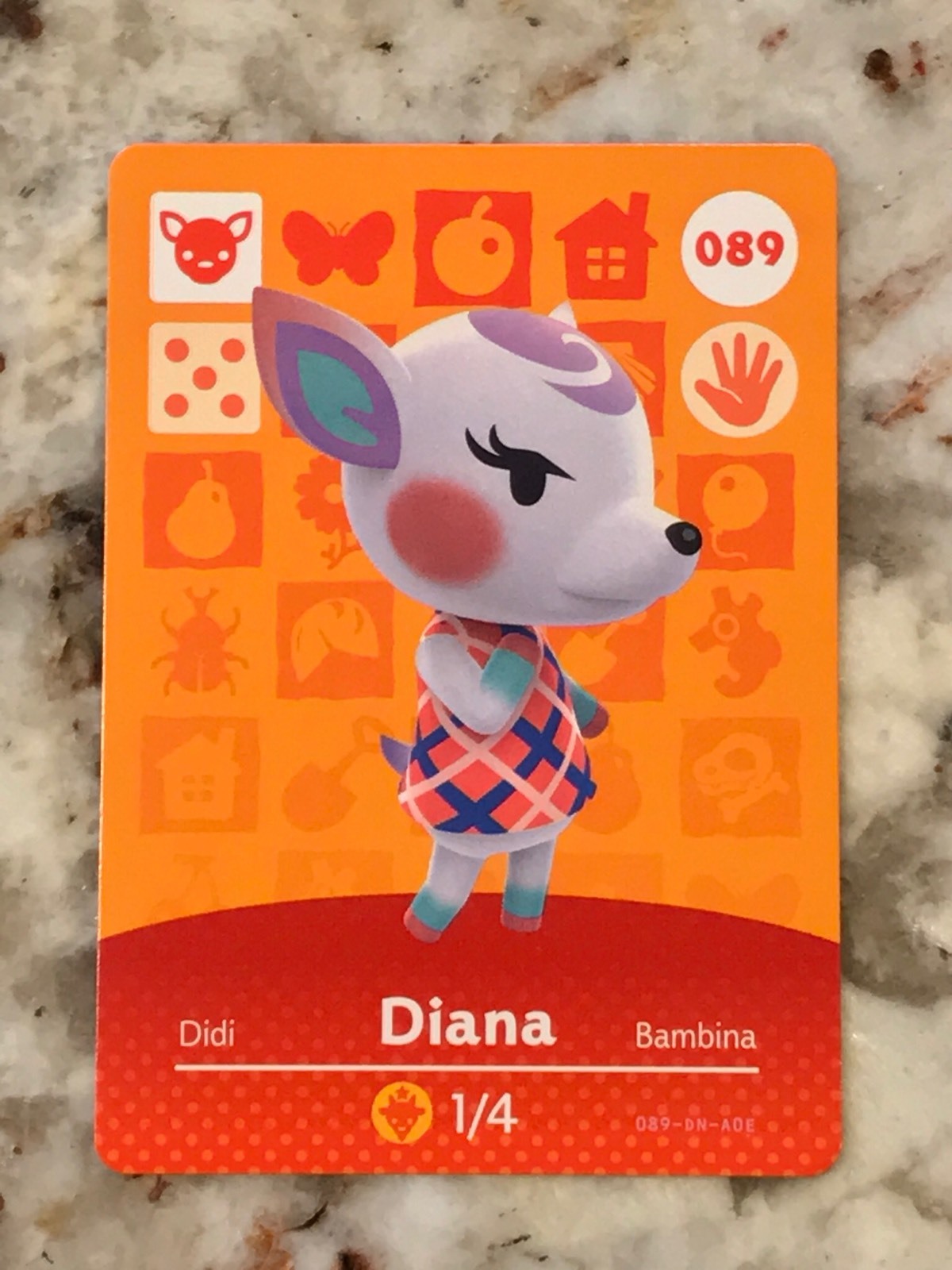 089 DIANA Animal Crossing Amiibo Authentic Nintendo Mint Card From Series 1
