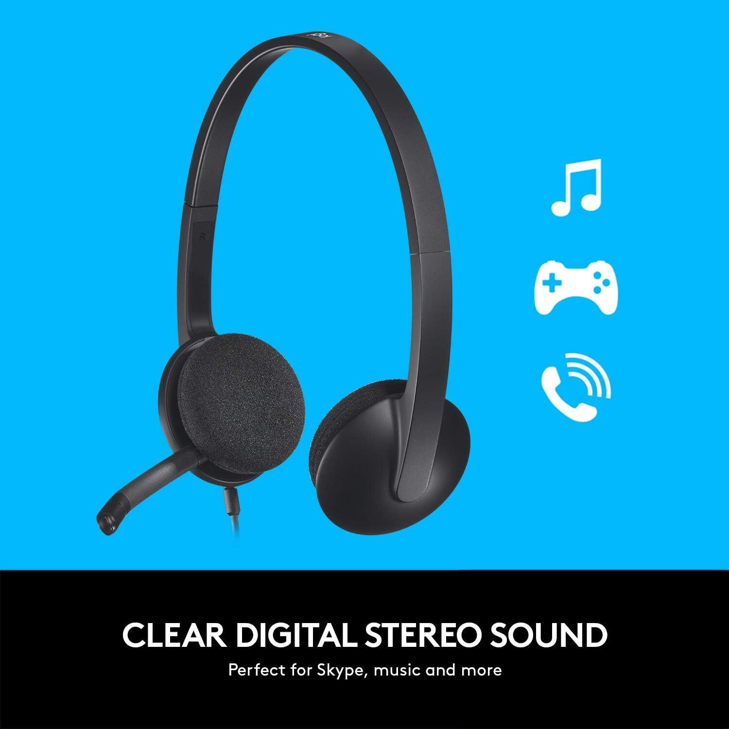 Logitech H340 USB Headset for PC & Mac – Black