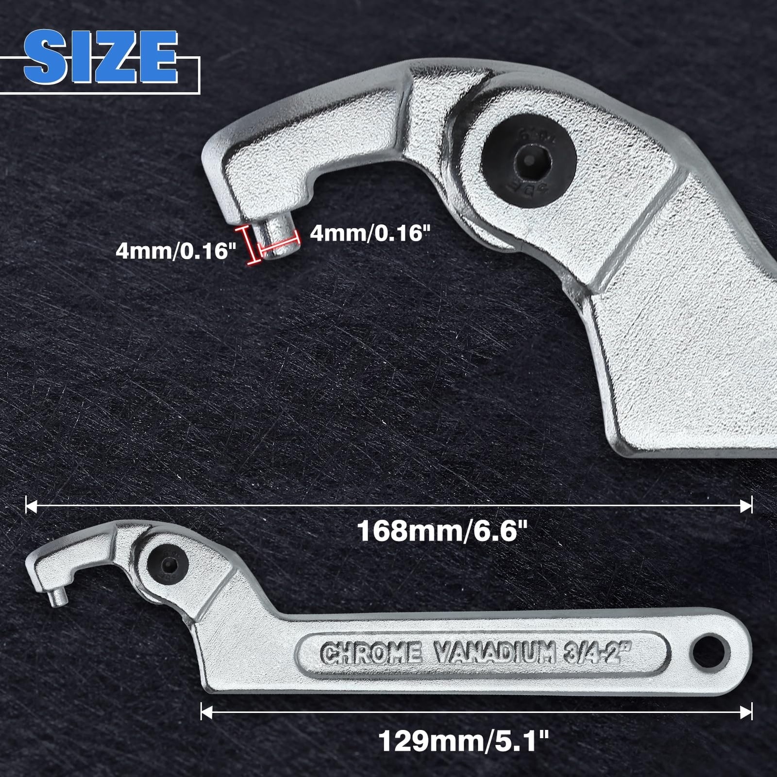 LEONTOOL Adjustable C Spanner Hook Wrench Tool Adjustable Pin Spanner Wrench ...