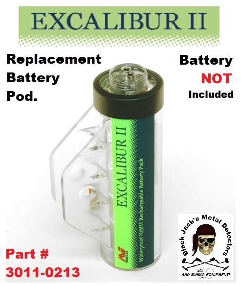 ExcaliburII Spare Battery POD Battery NOT Included PN 3011-0213 Auth MineLab DLR