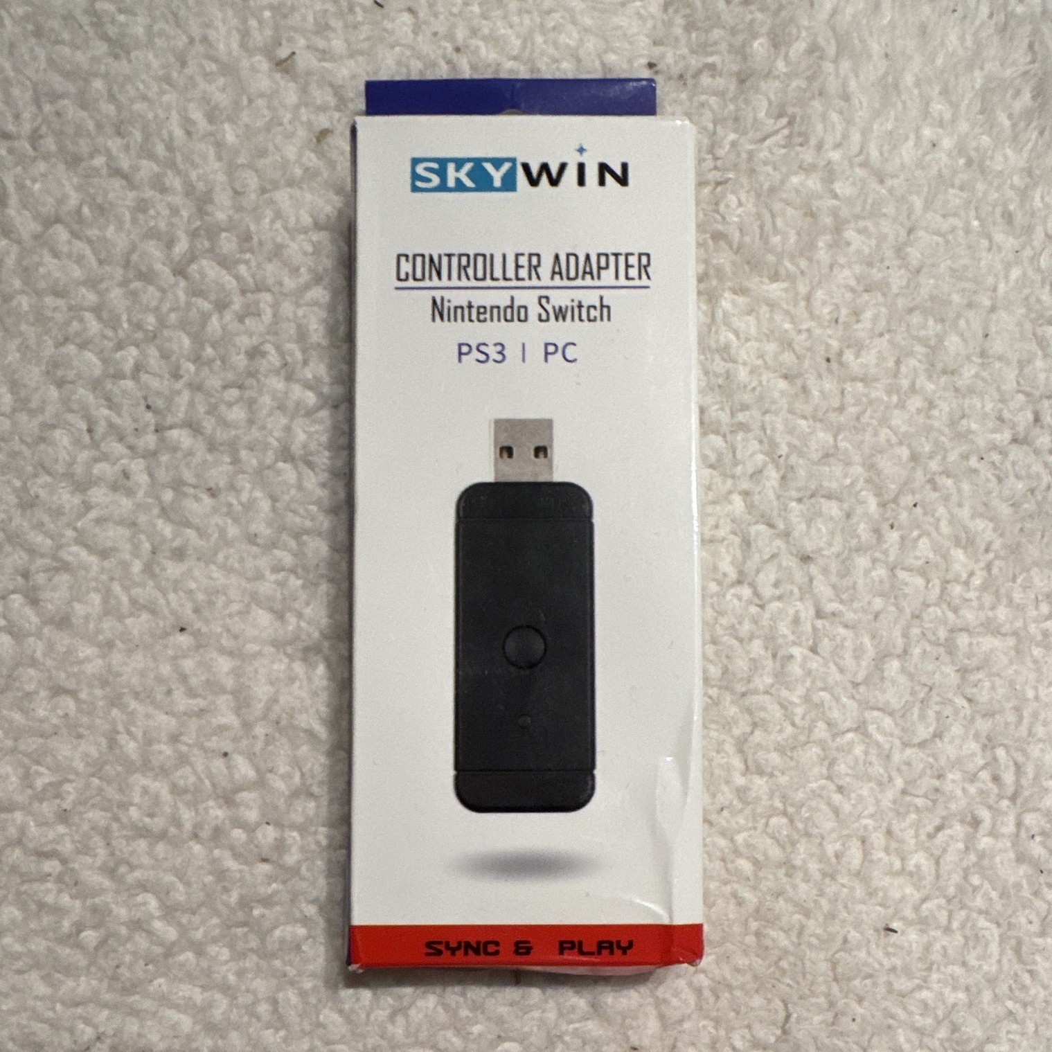 SKYWIN USB Controller Adapter Sync & Play for Nintendo Switch PS3 PC, Black