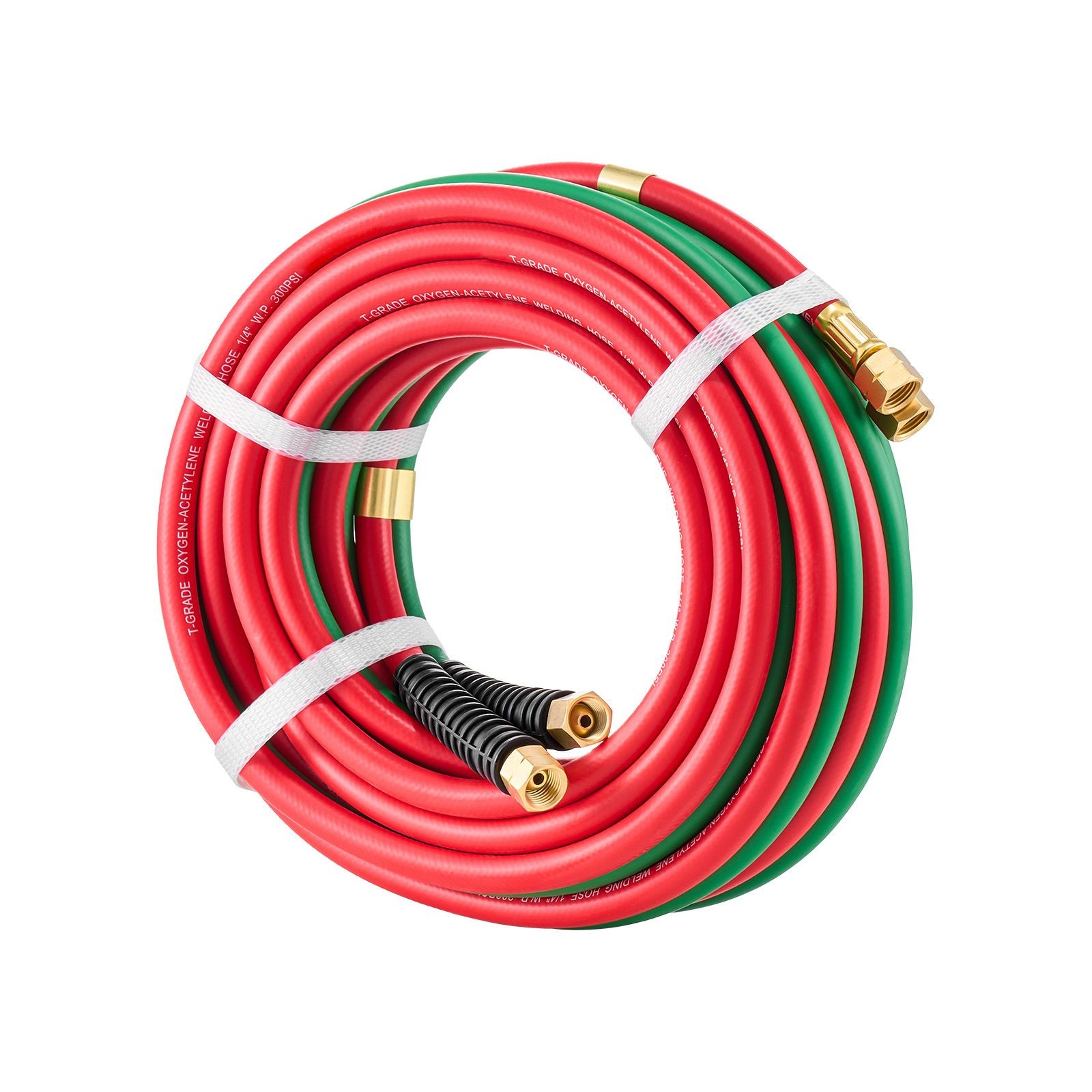 T-Grade 25FT 1/4in Oxy Acetylene Hose 300PSI Dual Color-Coded
