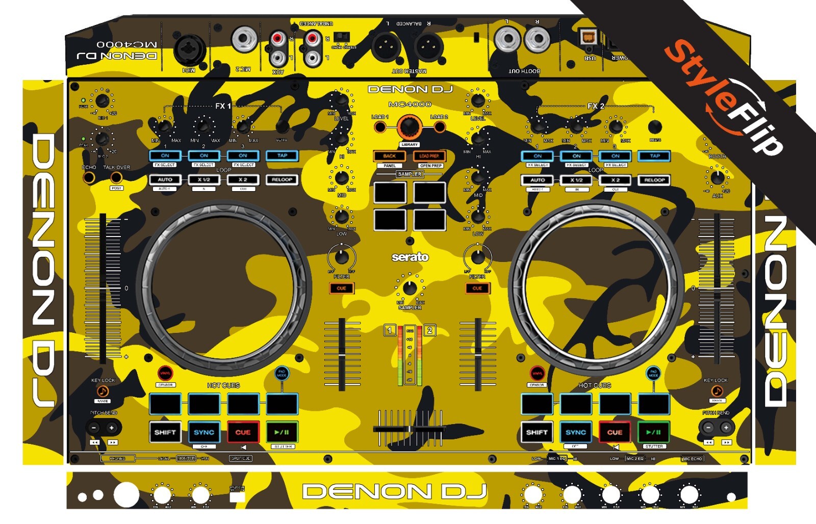 Denon MC 4000 | Color Yellow Camo | Protective Decal | StyleFlip Skins