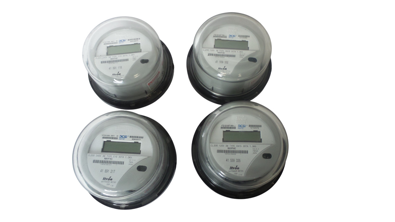 LOT OF 4 ITRON Centron Watthour Meter CL200, 240V, 3W, C1S, 30TA, 1.0Kh
