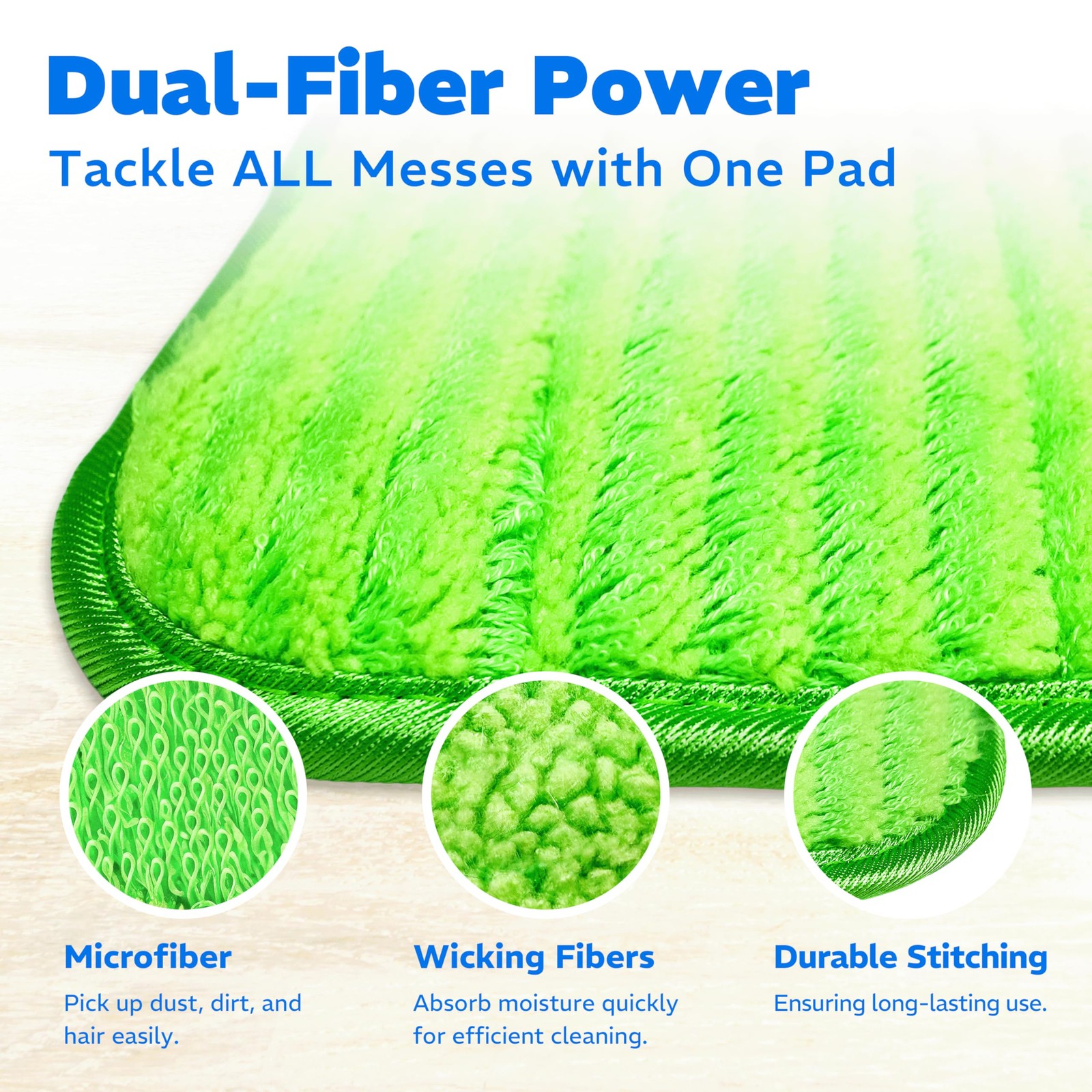 2 Pack Winged Microfiber Mop Pads Swiffer Sweeper Wet Dry Washable Floor Refills