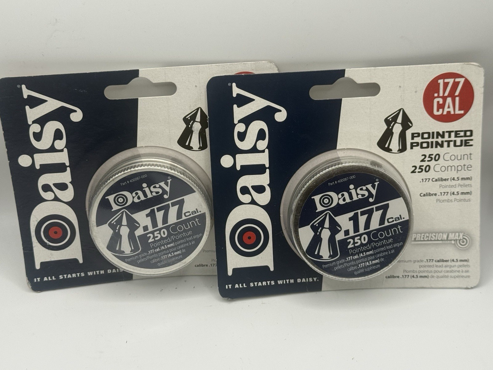 (Lot Of 2) 250ct Daisy POINTED Air Gun Pellets .177 4.5mm Hunting Precision Max