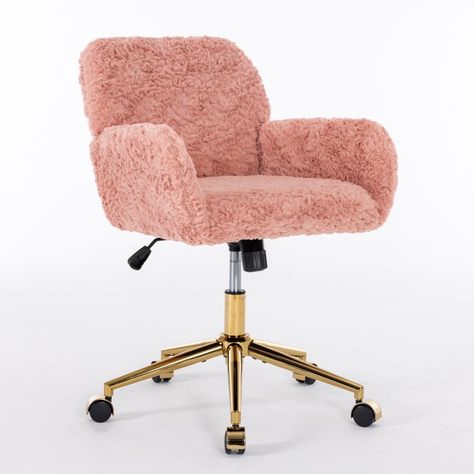 A&A Furniture Office Chair,Artificial Rabbit Hair Home Office Chair With Metal