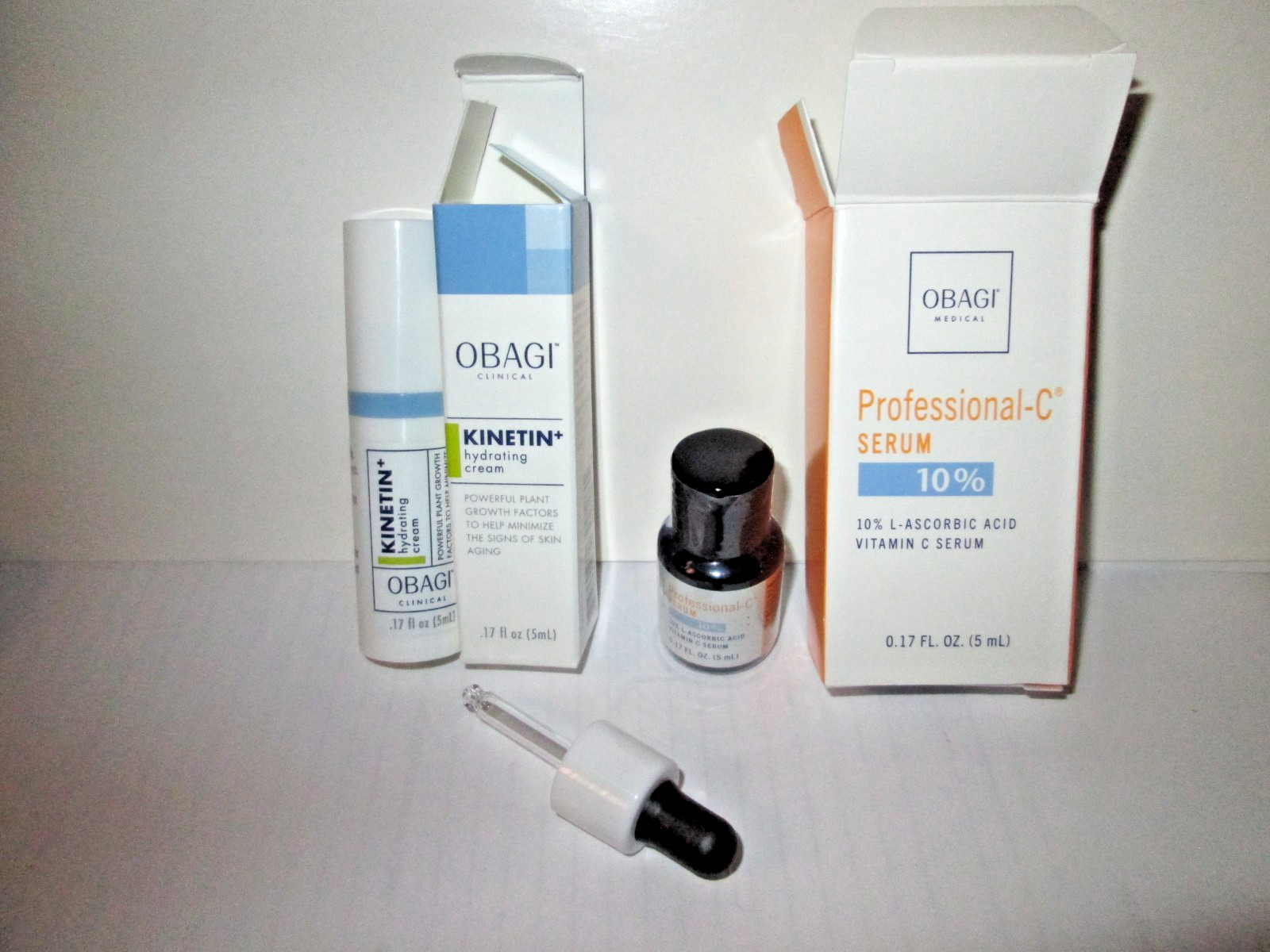 Set 2 OBAGI Travel Sz Skin Care BNIB Professional C Serum 10% & Kinetin Hydrate