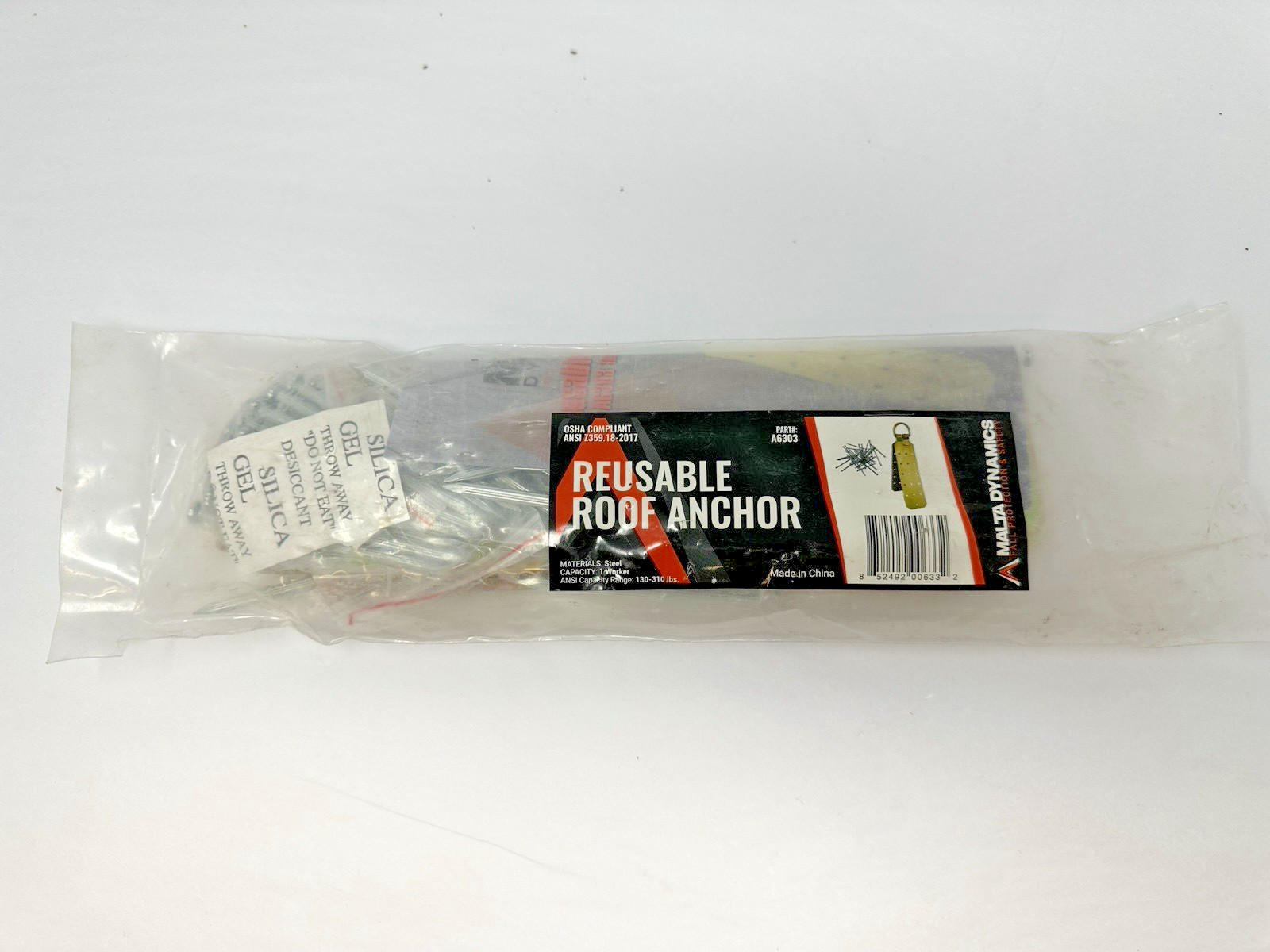 NEW Reusable Roof Anchor with Included Fasteners, For Roof Safety Free Shipping!