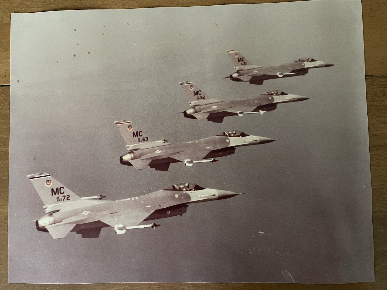(2) Jets & Missile Photos - F-16 w/Sidewinders and F-14 w/Sparrow - 19" x 14"