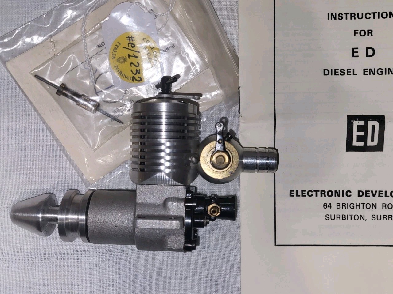 Rare E.D. Engine SUPER HUNTER 3.46cc A/C R/C - Vintage Model Engine Collection