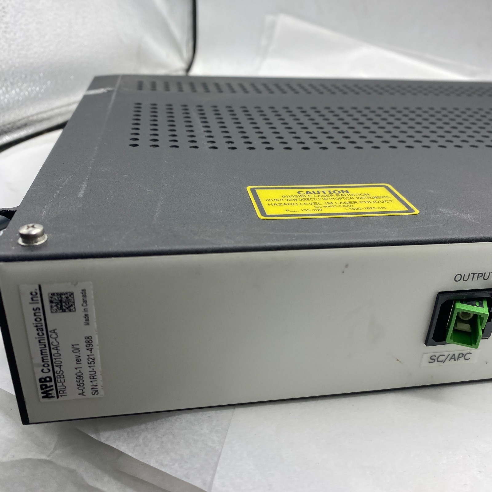 MPB COMMUNICATIONS 1RU-EBS-4010-AC-CA Erbium Broadband Source (EBS) C-band ASE🎯
