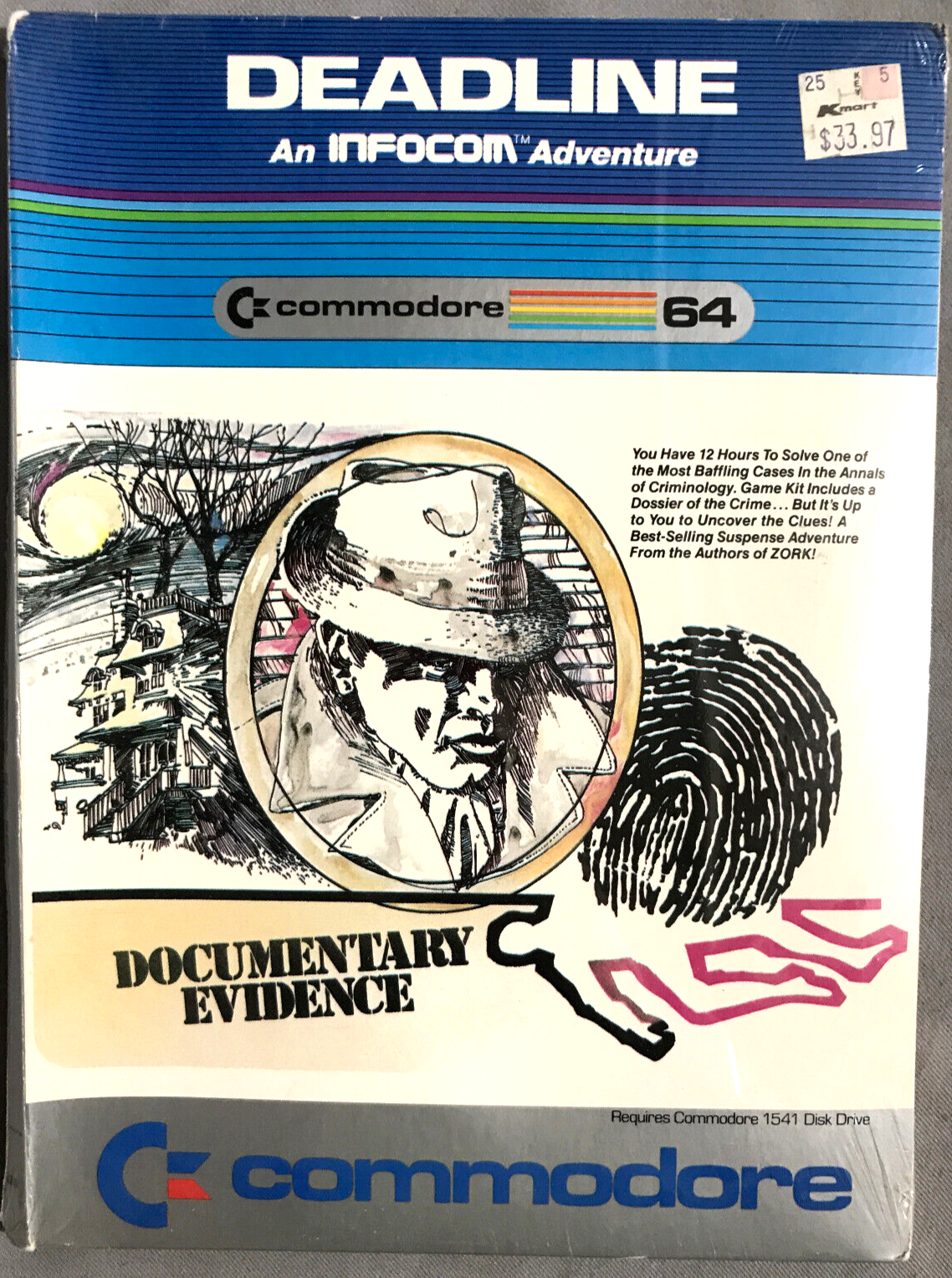 InfoCom Deadline - Text Adventure Game version C64 Commodore published 1983 NIB