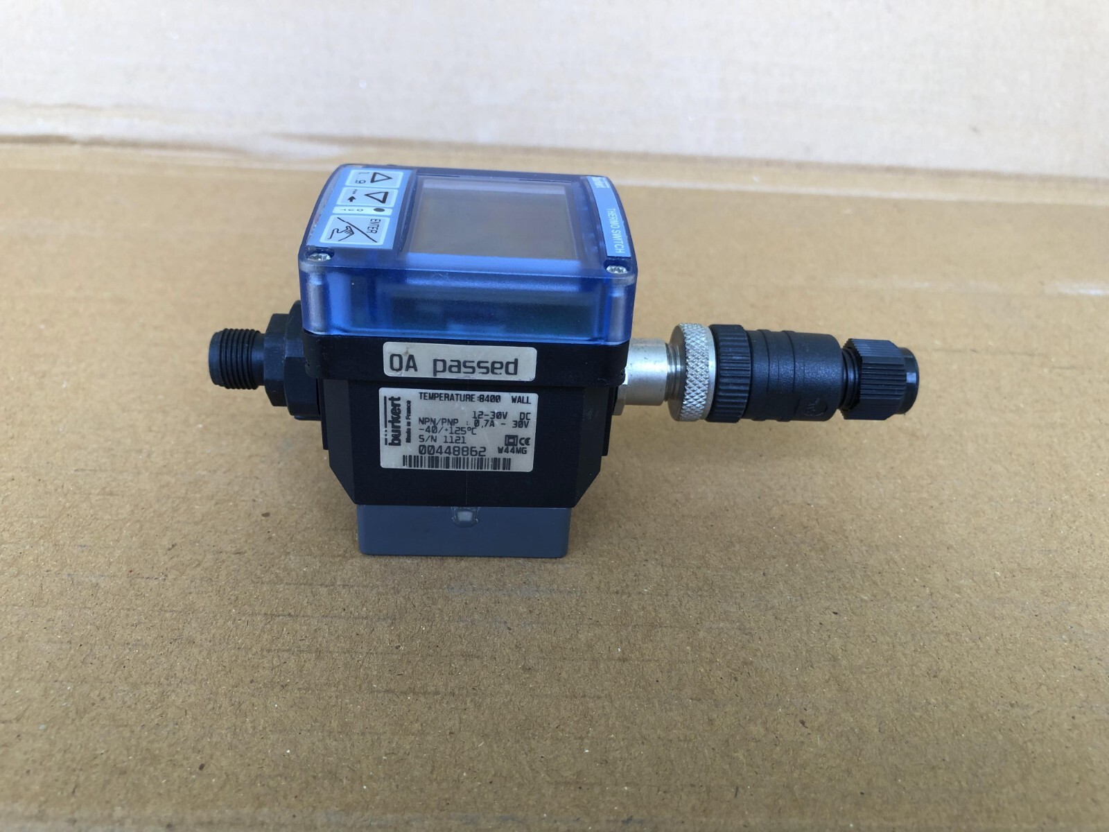 BURKERT 8400 TEMPERATURE SWITCH WITH DISPLAY 00448862 THERMO SWITCH