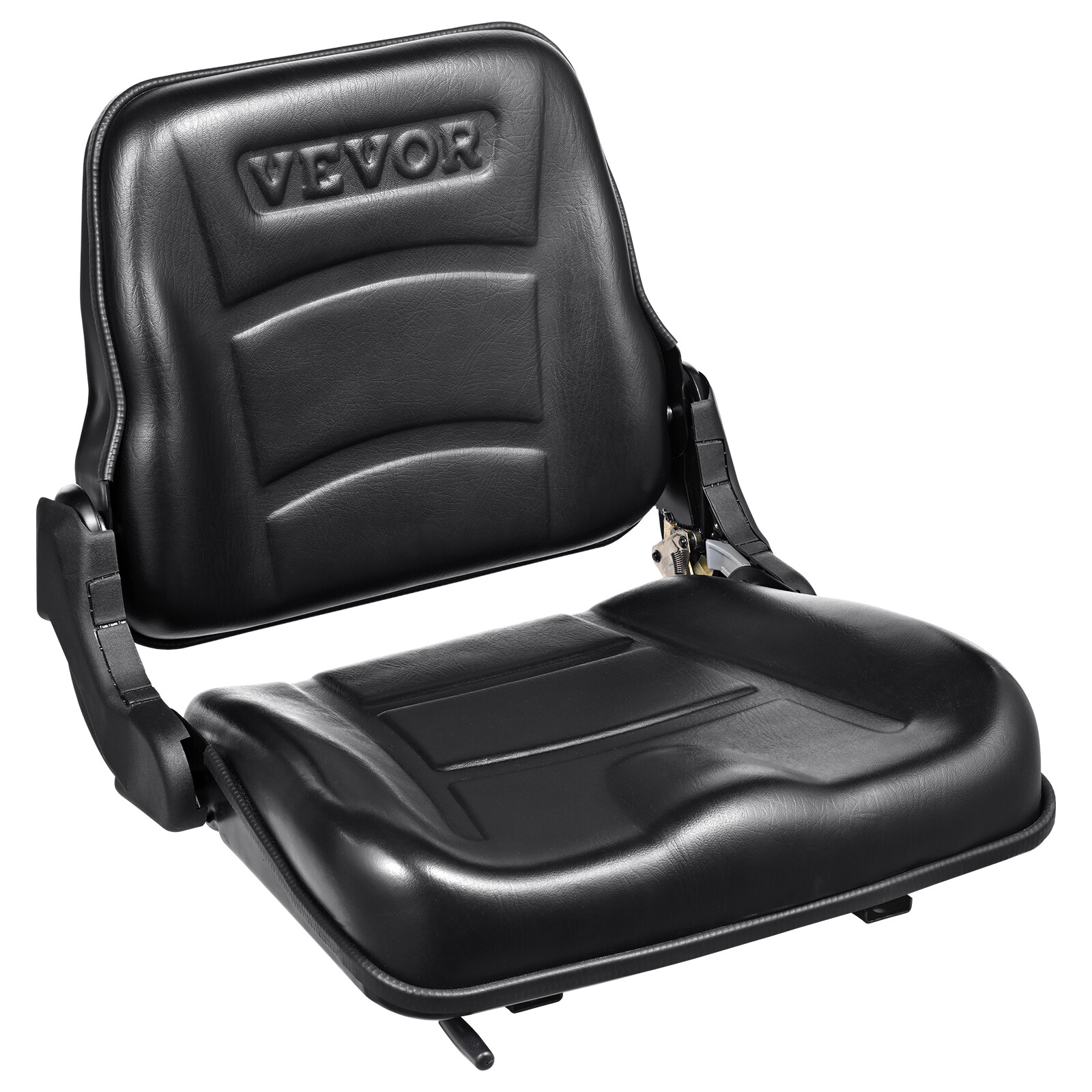 VEVOR Universal Forklift Seat Fold Down Tractor Seat with Adjustable Angle Back