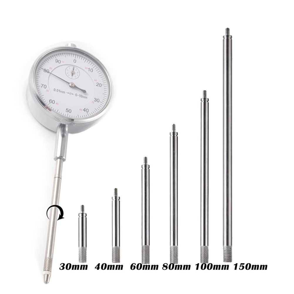 6pcs Indicator Extension Stem Rod Set,M2.5 Thread,30-150mm Lengths7779