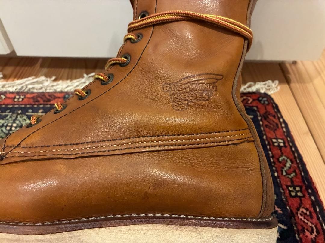 Red Wing Men's 9 D 8-inch Classic Moc Work Boots 877 Brown Leather from JAPAN