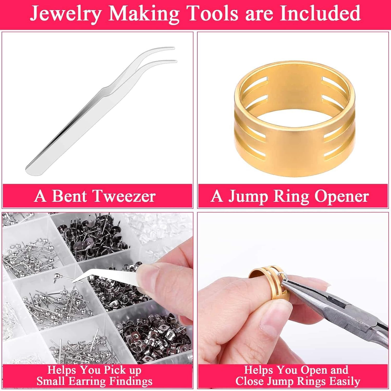Earring Making Kit - 2393 Pcs Hypoallergenic Earring Hooks, Posts, Backs, Studs