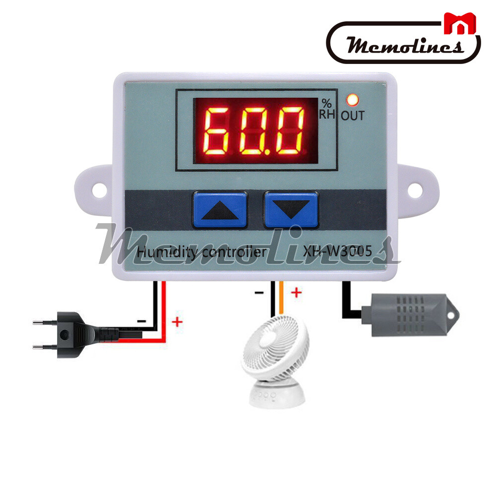 XH-W3005 AC110-220V 1500W LED Digit Humidity Controller Hygrometer Switch Sensor