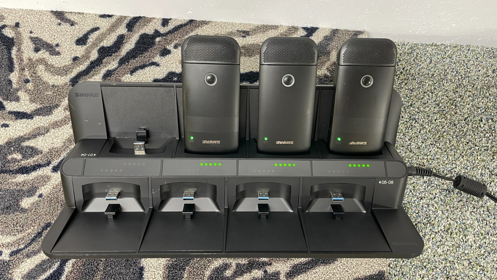 Shure SBC850 + *3* ULXD6/C G50 Boundary Mics w/ Power Supply – Tested
