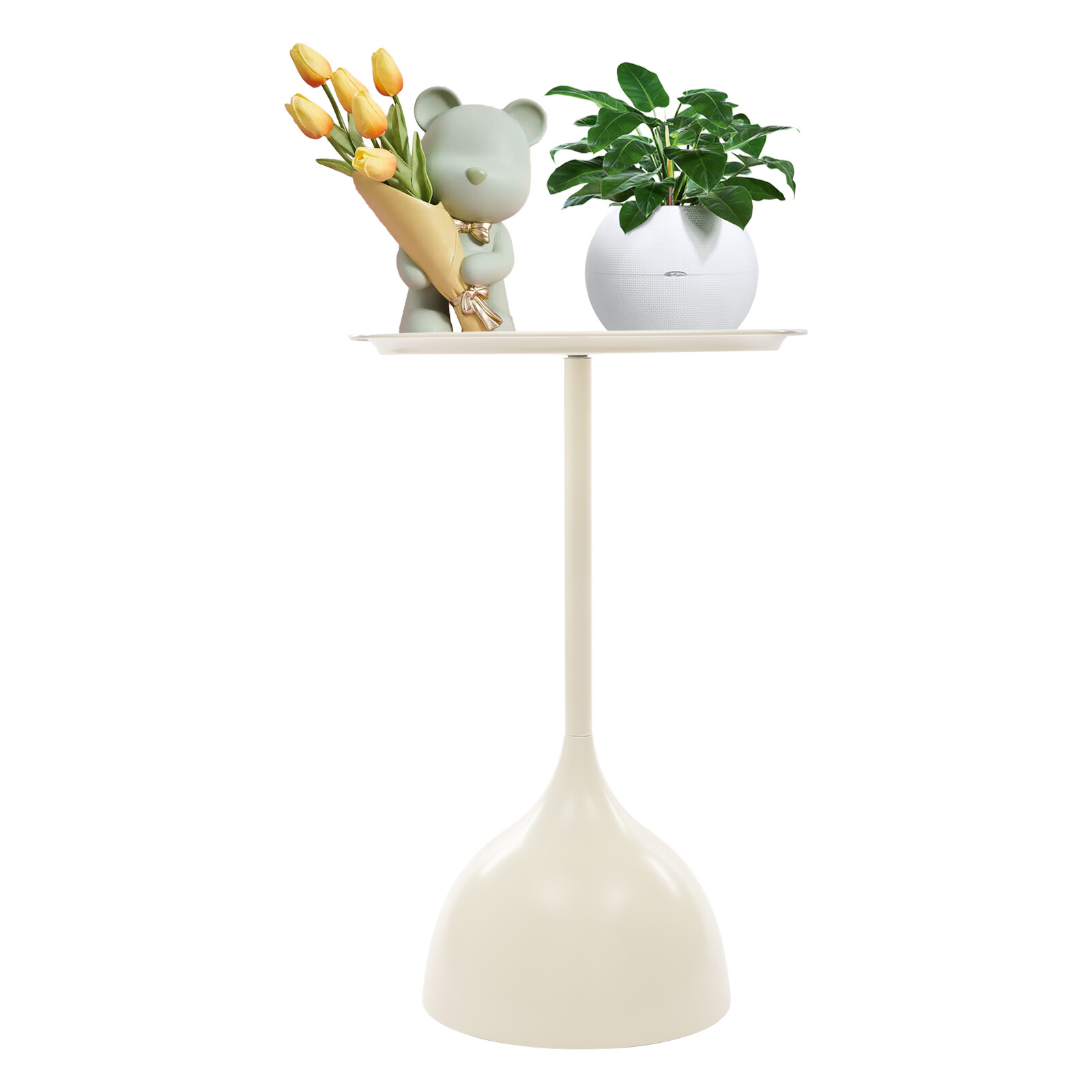 Modern Round Side Table in Cream White – Stylish & Durable Design
