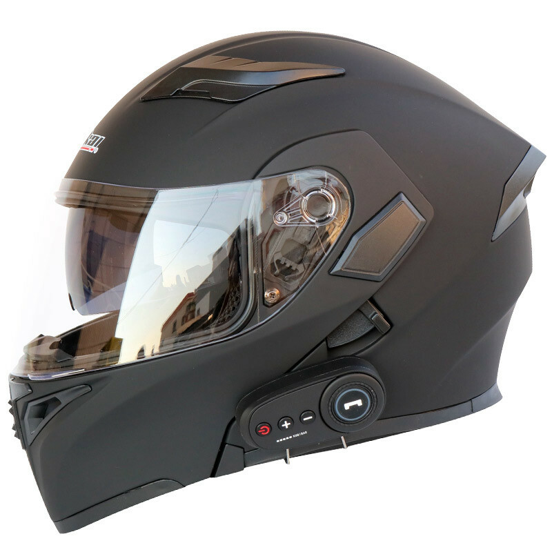DOT Motorcycle Headset Bluetooth Helmet Modular Dual Visor Flip Up Full Face