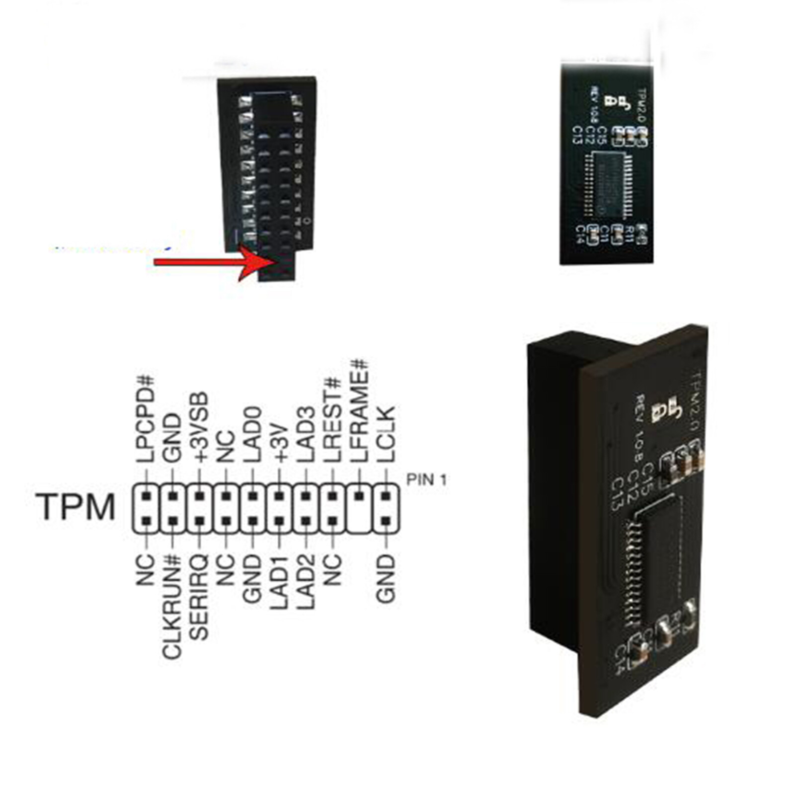 TPM 2.0 Encryption Security Module Supports Version 14 20pin for ASUS SPI M R2.0