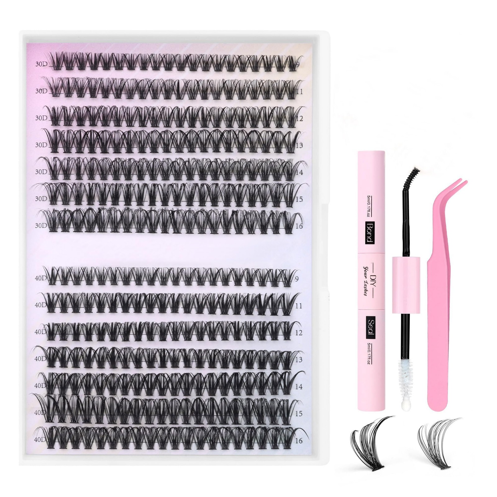 Pawotenes Lash Eyelash Extension Kit 280pcs 1 count (Pack of 280), Black