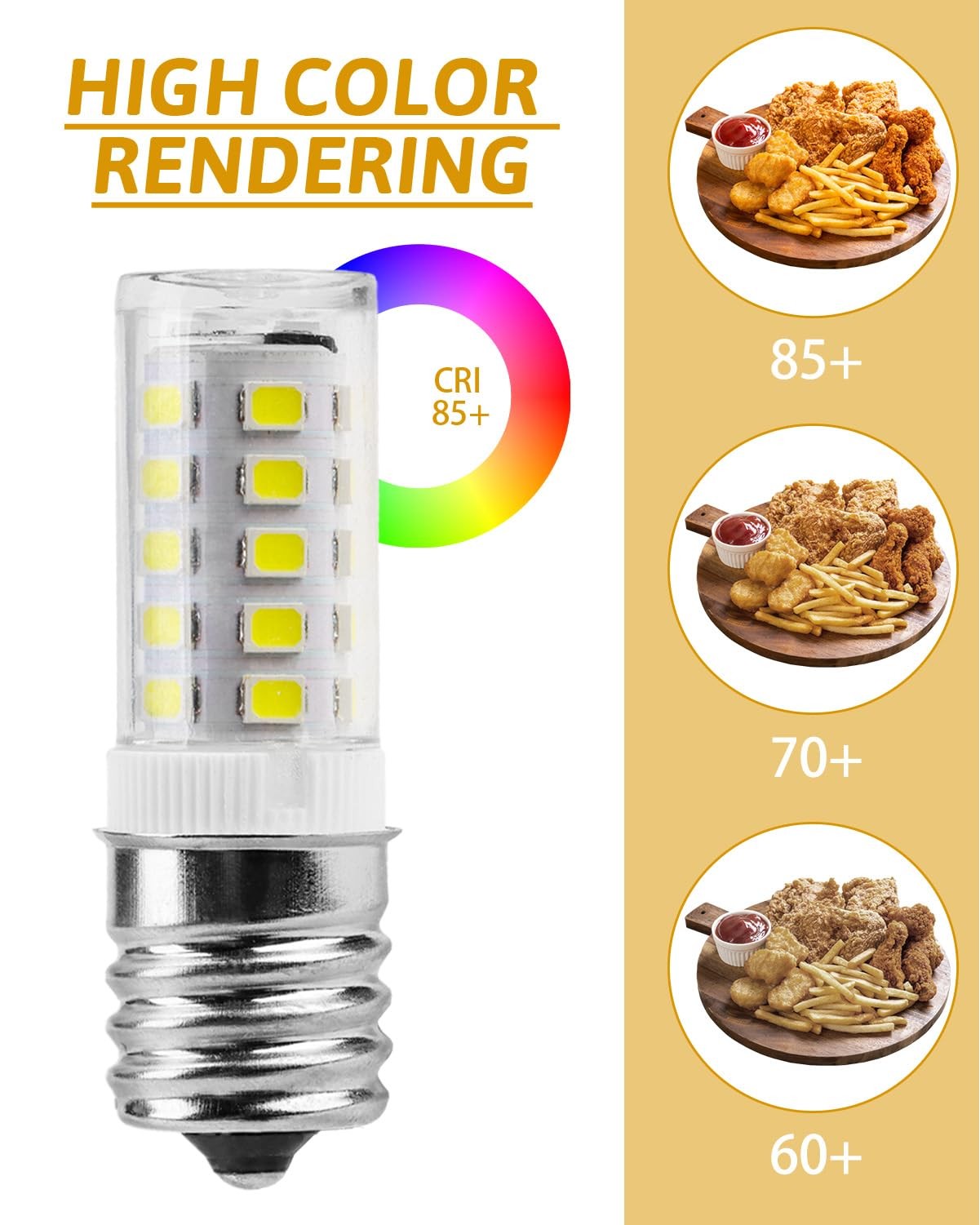 2 Pack Freezer Light Bulb Kei D28a Kel 2811 E17 LED Bulb Intermediate Base Li...