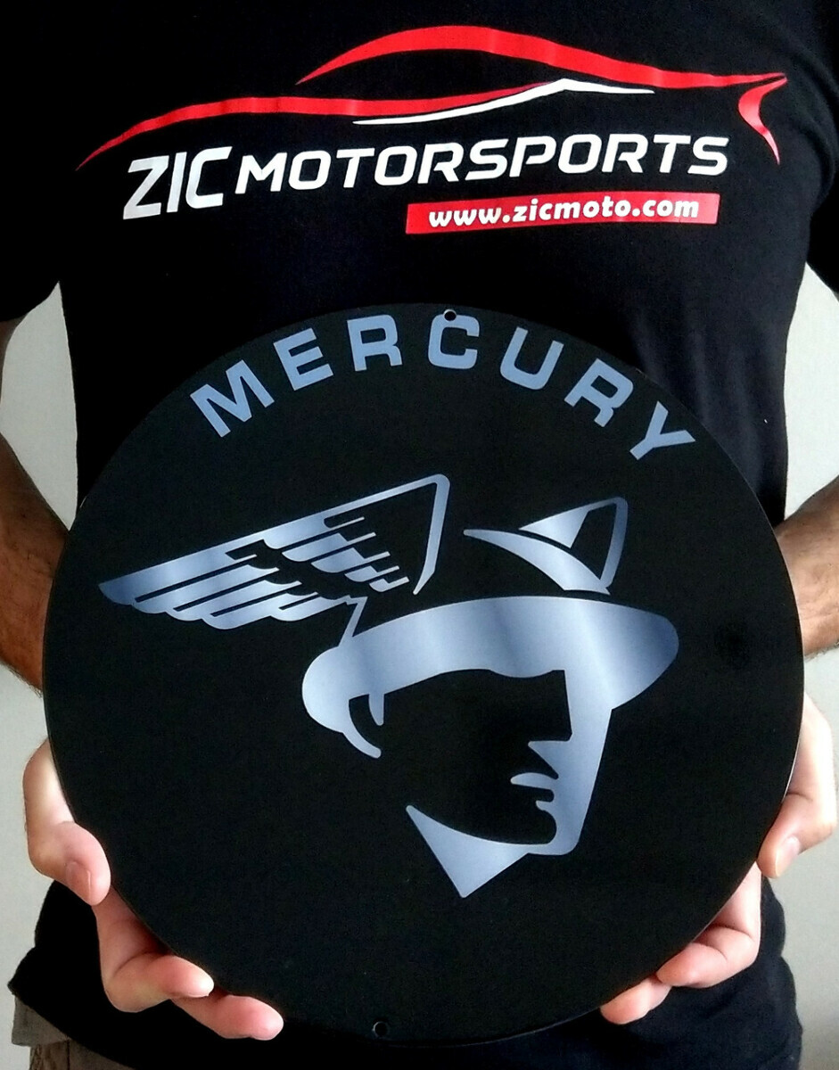 Mercury Head Black Logo Wall Art - Ford Licensed (Large)