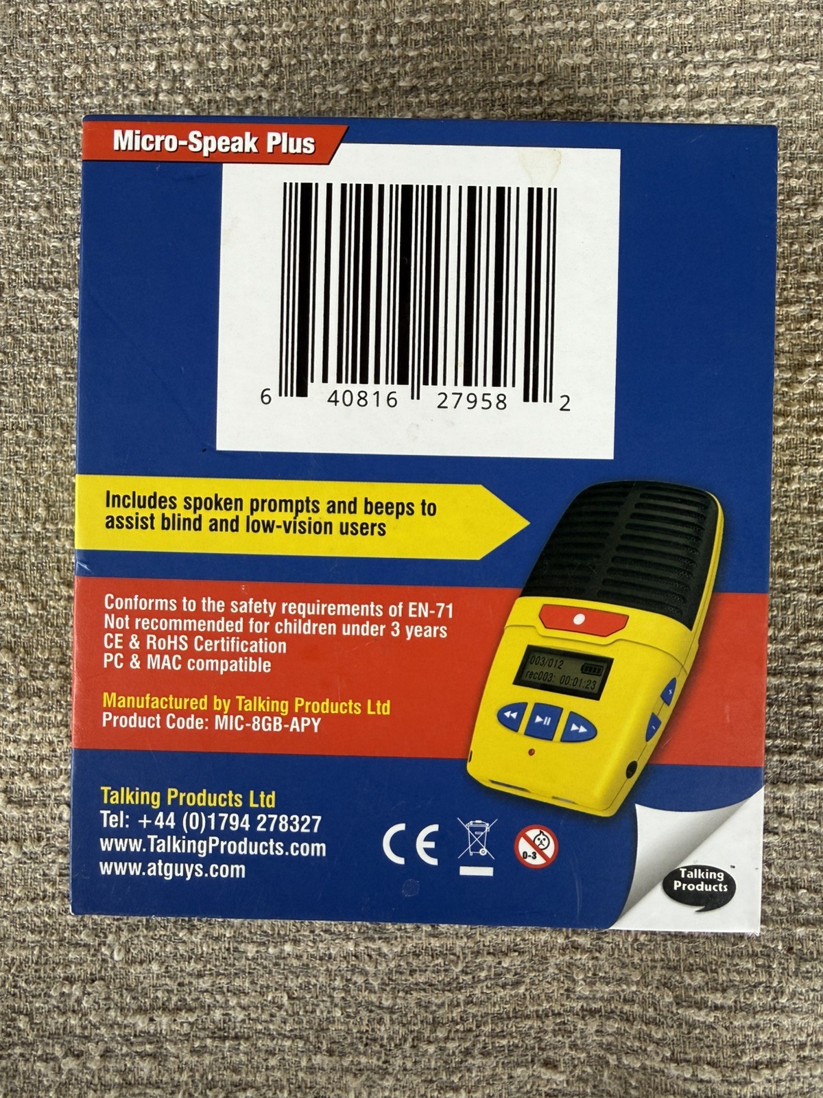 Micro Speak Plus Talking Digital Voice Recorder for Blind Low Vision Audio