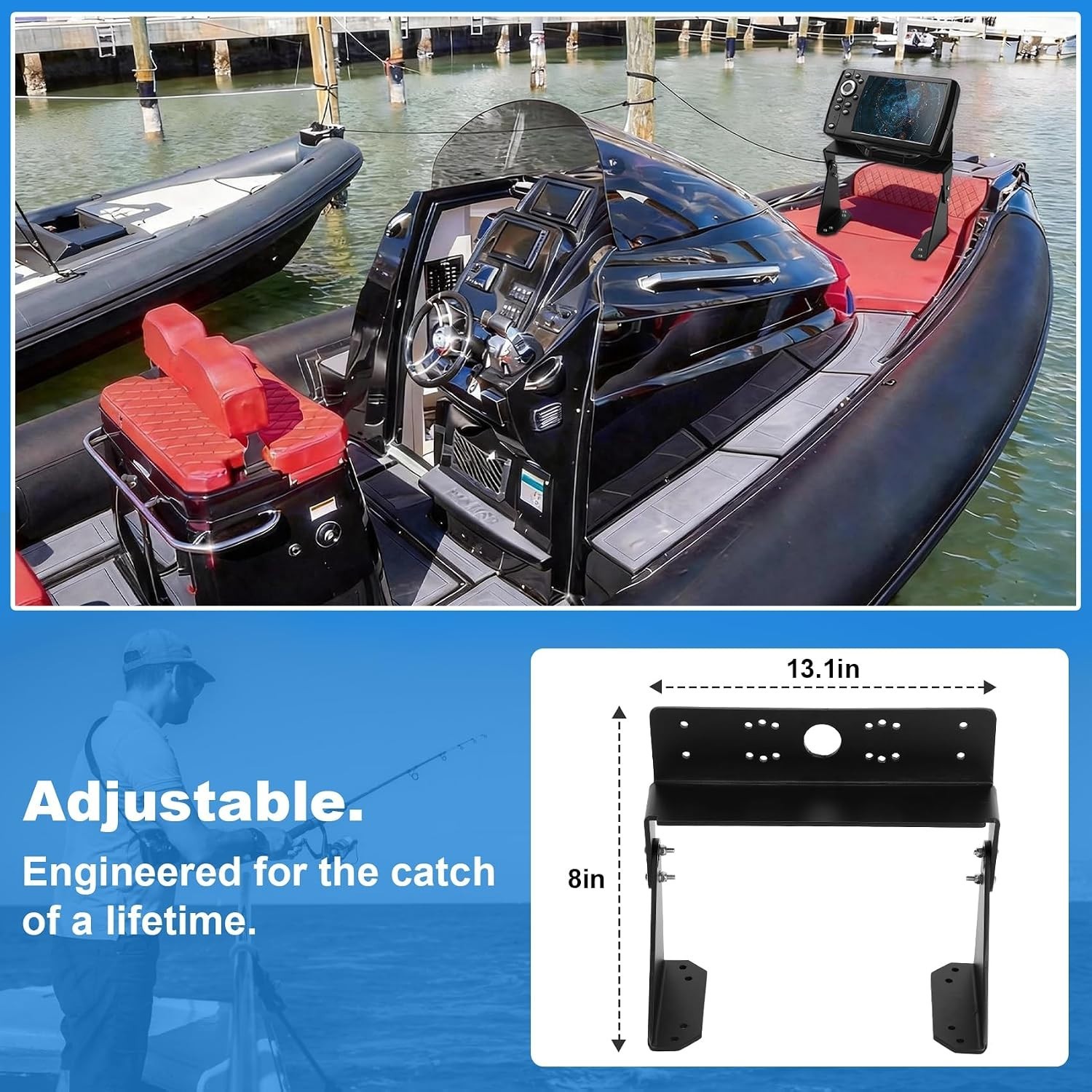 Corrosion-Resistant Dual Graph Mount for Marine Electronics - Adjustable Viewing