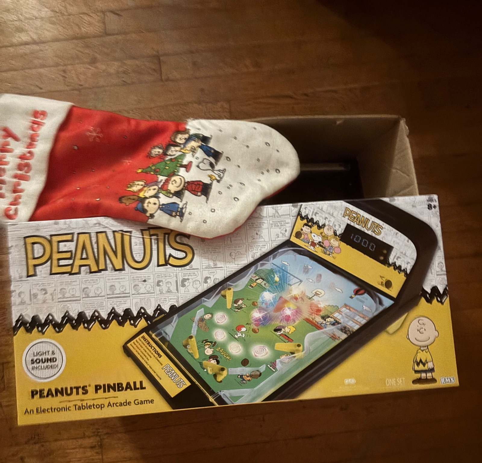 Peanuts SNOOPY Electronic Tabletop Arcade Game PINBALL Machine w/ Lights & Sound