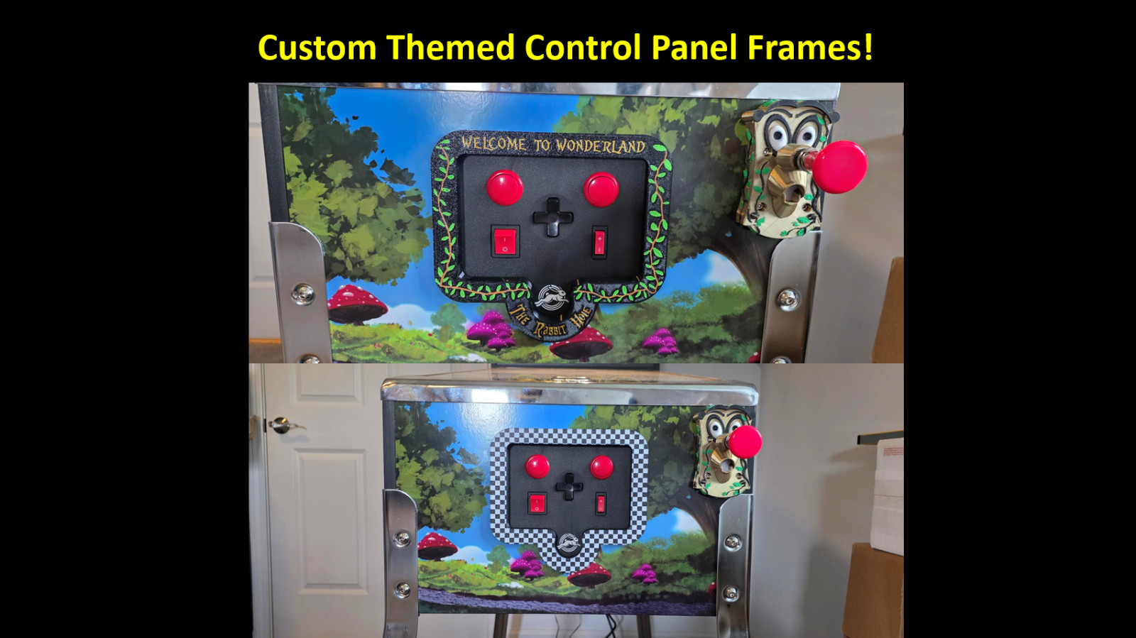 Themed - Control panel frames for the Alice in Wonderland pinball table