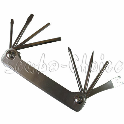Scuba Diving Stainless Steel Dive Tool - 8 in 1 Valve Tool