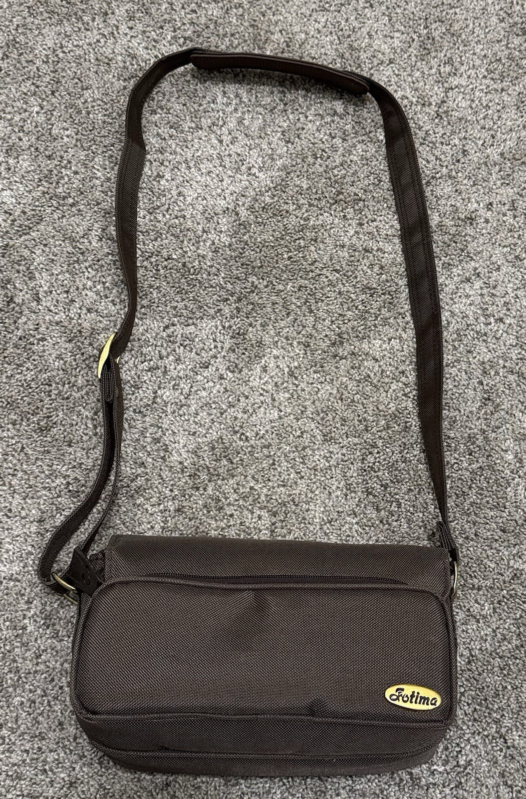 Fotima Camera Bag Brown Canvas 1002 BN 10” x 6” x 4” Adjustable Strap
