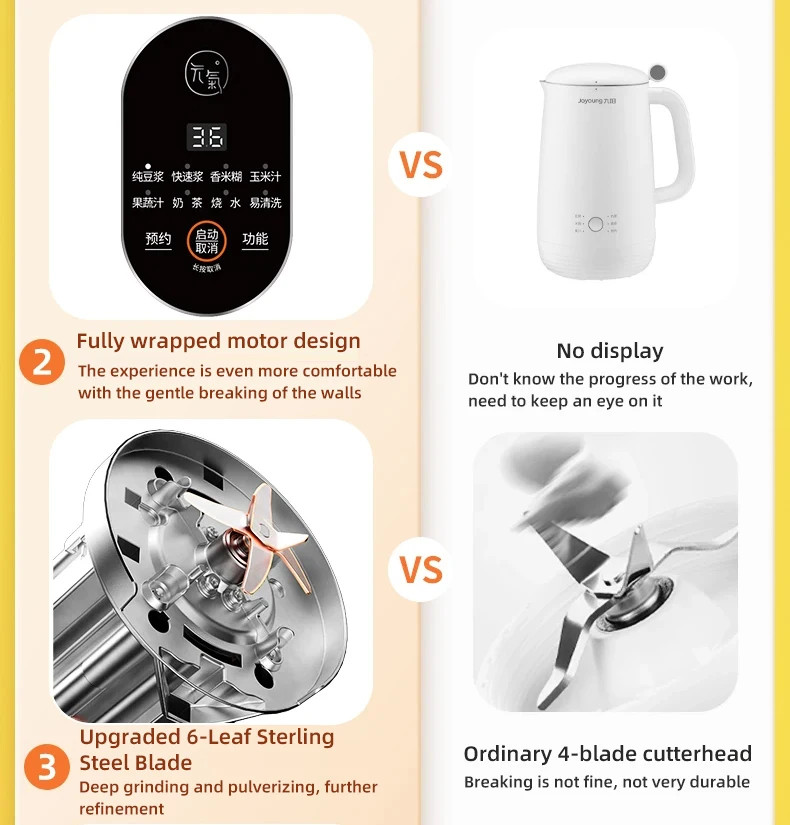 600ml Joyoung SoyMilk Machine Automatic Heating Juice No-cook Soybean Fast Make