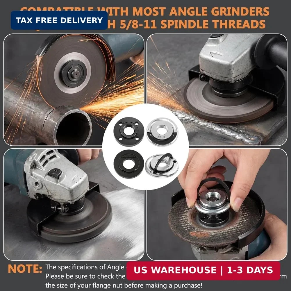 2Pcs Angle Grinder Nuts with 2 Lock Nut, 5/8-11 Inch Quick Change Angle Grinder