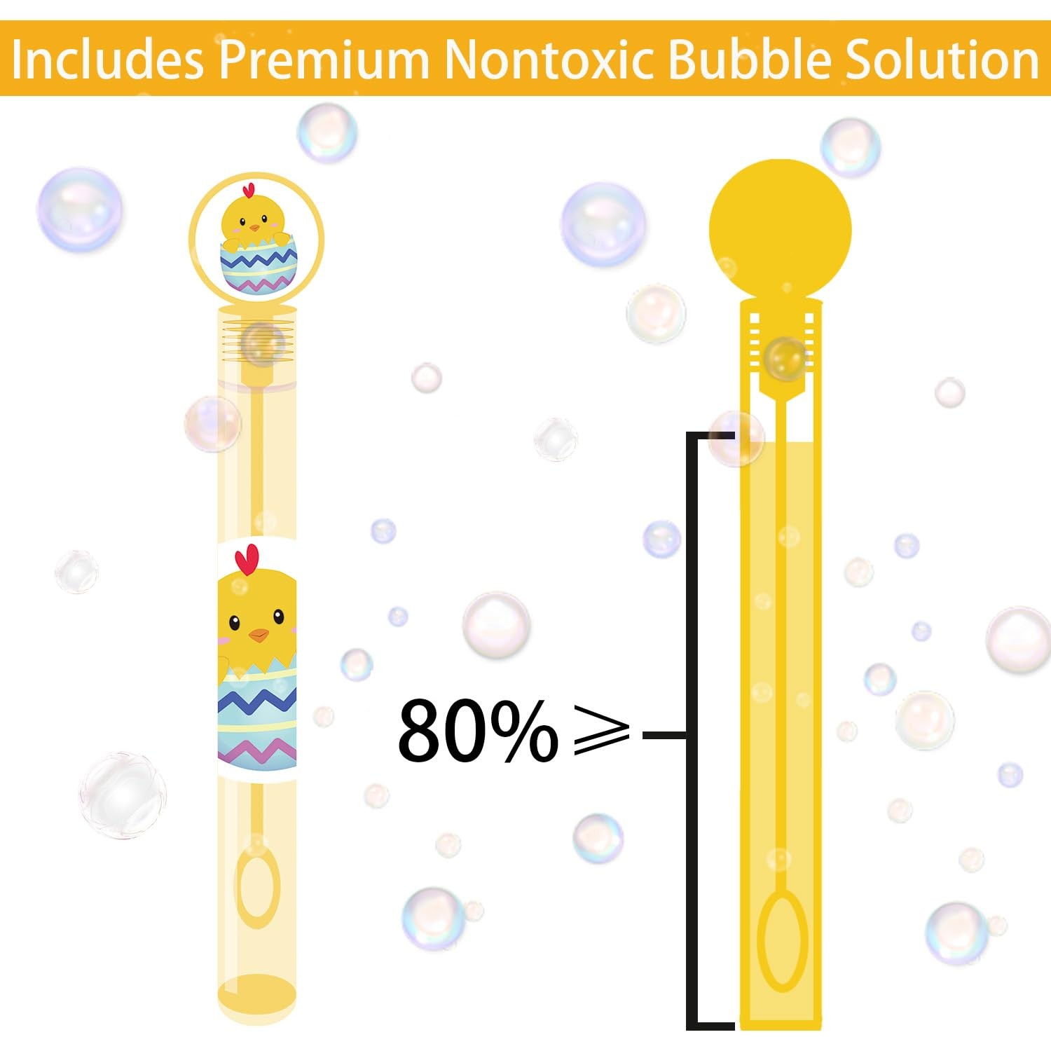 48PCS Easter Toys Mini Bubble Wands Assortment Colorful Gifts for Kids
