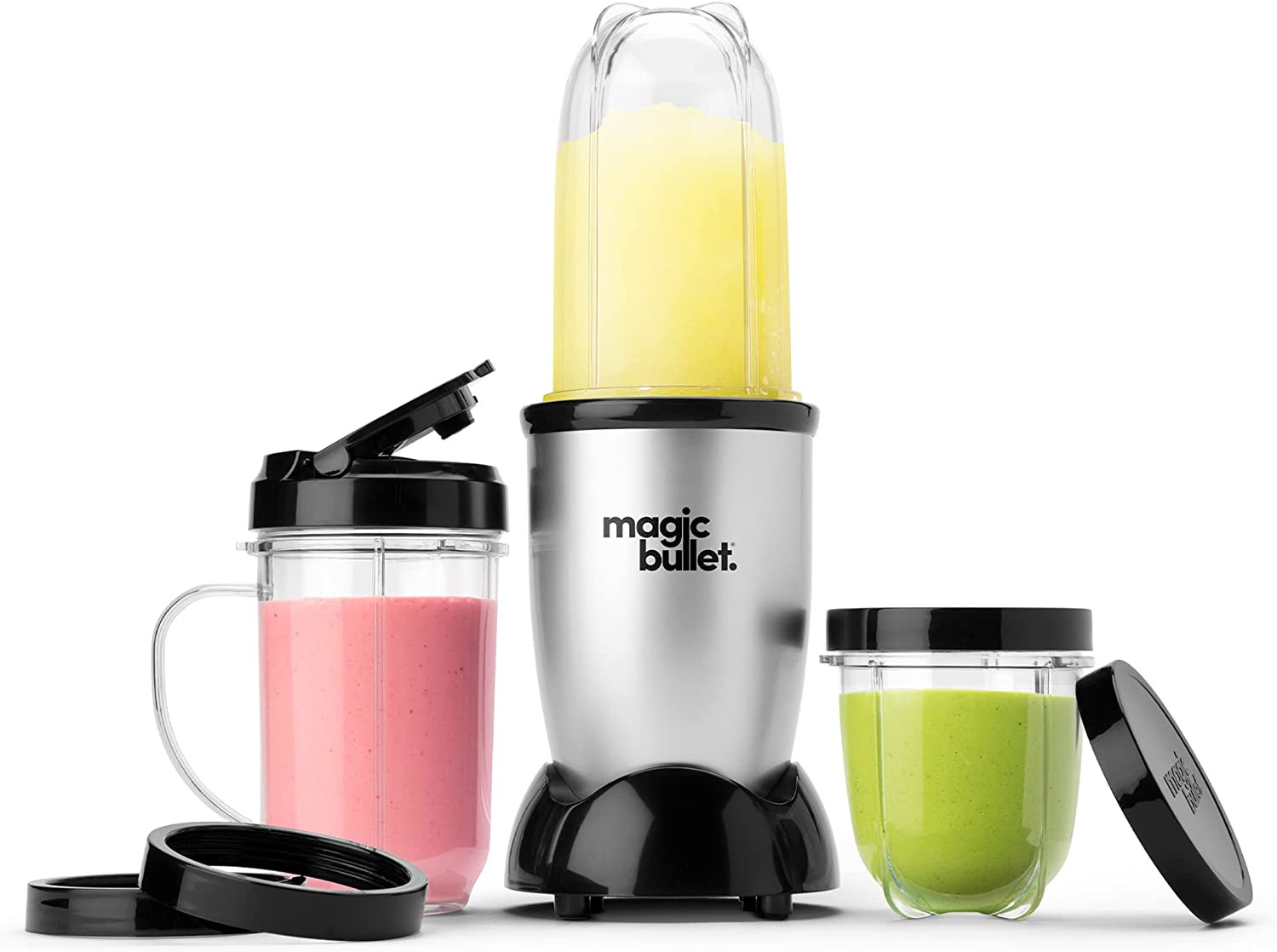 Compact Silver Blender Set with 11 Essential Accessories