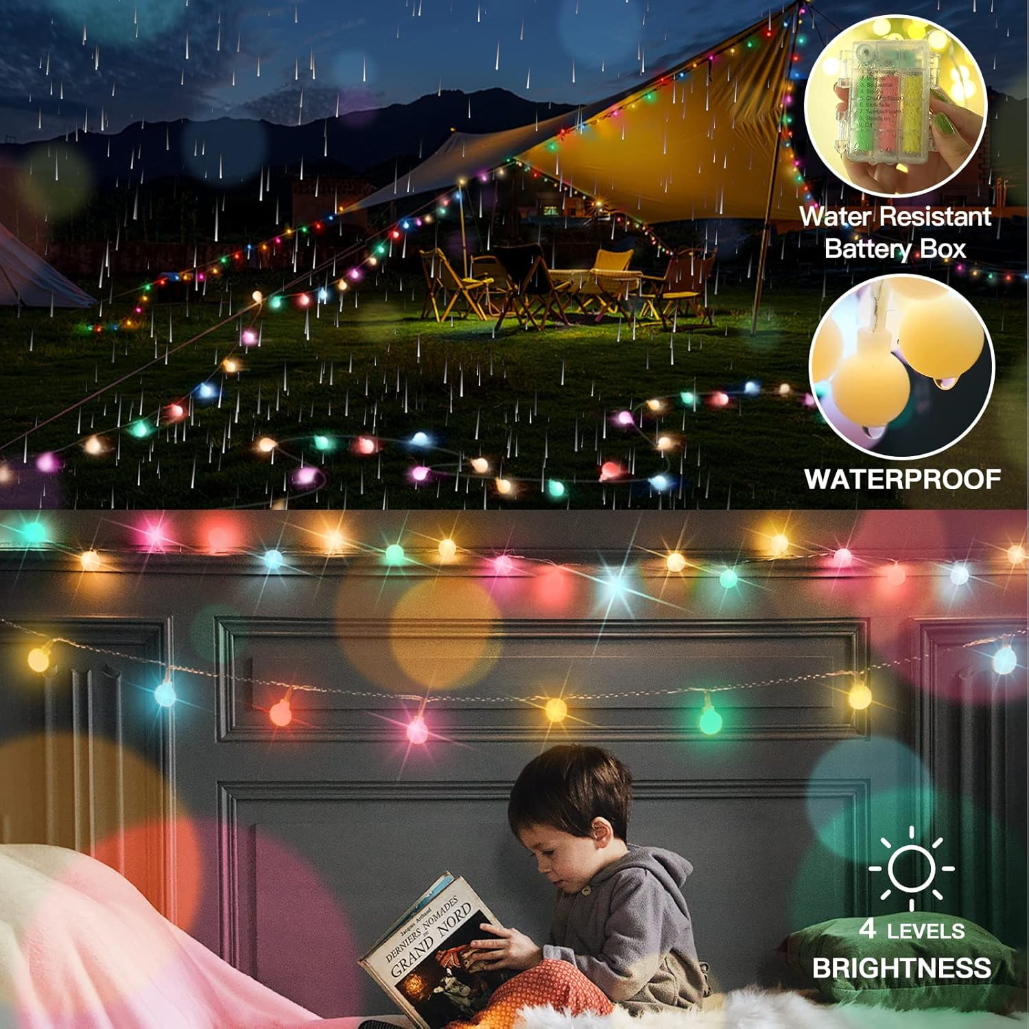 Easter Lights Plug In, 33Ft 100 Led USB Pastel String Lights with Timer, Globe S