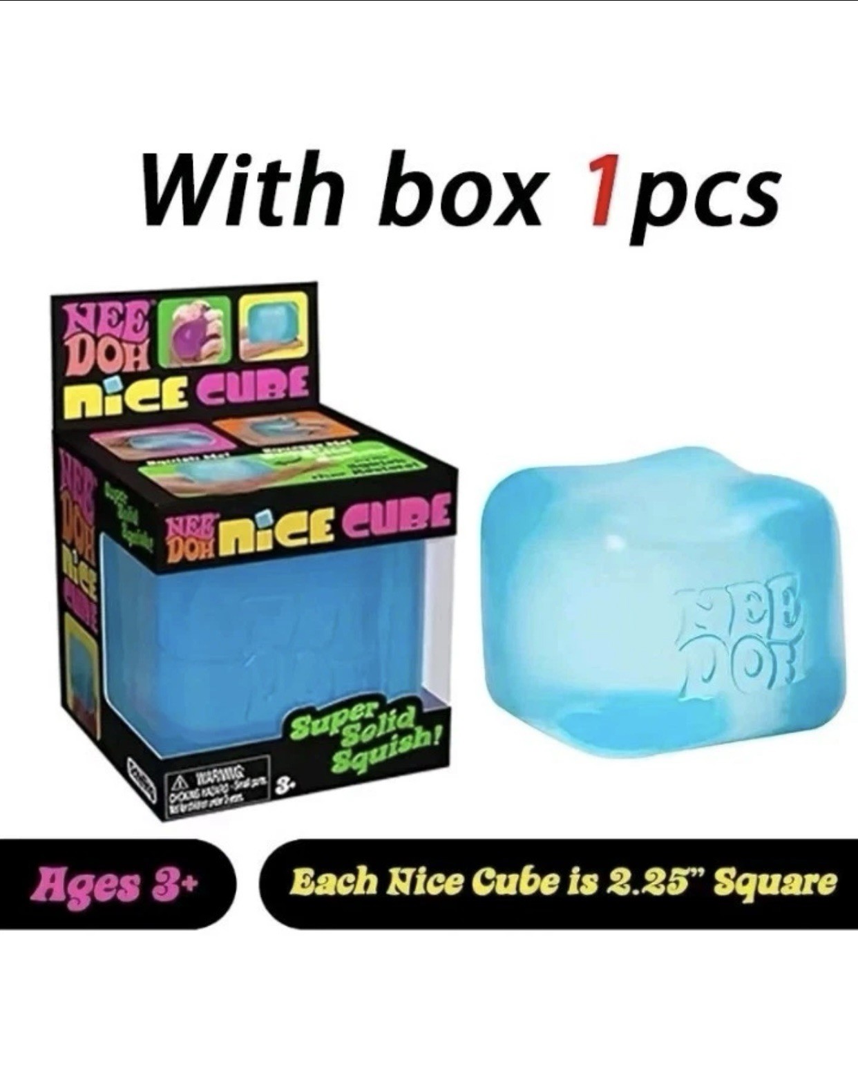NeeDoh Nice Cube Blue SquishySensory Toy Nee Doh Nice Cube Blue