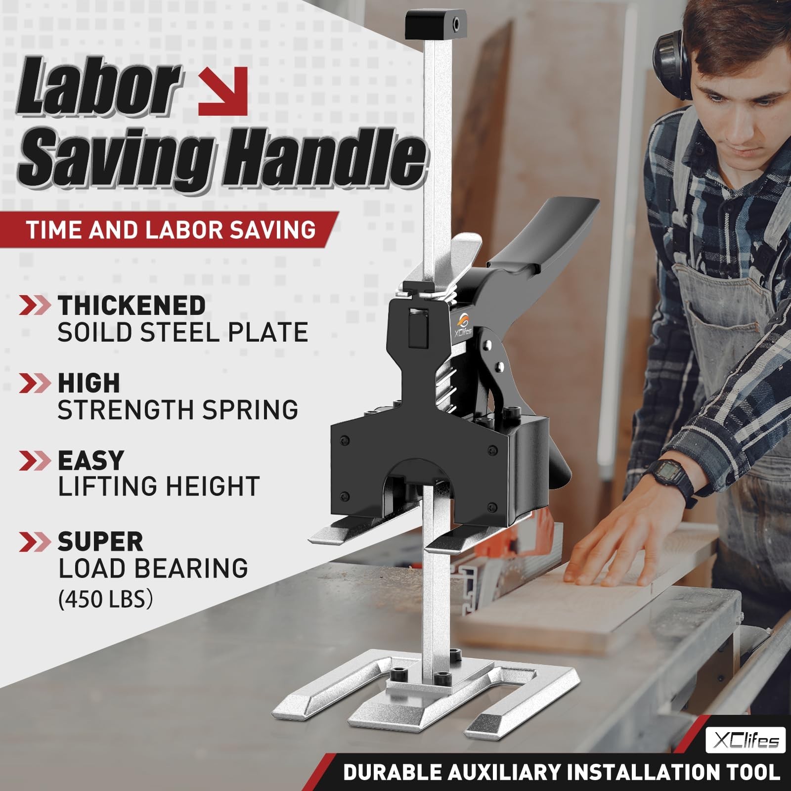 XClifes Labor Saving Arm Jack Handle 2 Pack, Construction Jack, Wall Tile Loc...