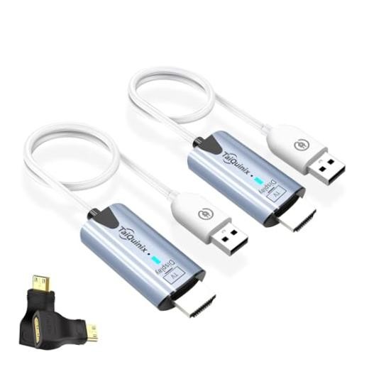 2026 Upgraded Wireless HDMI Transmitter and Receiver, 165FT/50M 4K Decode