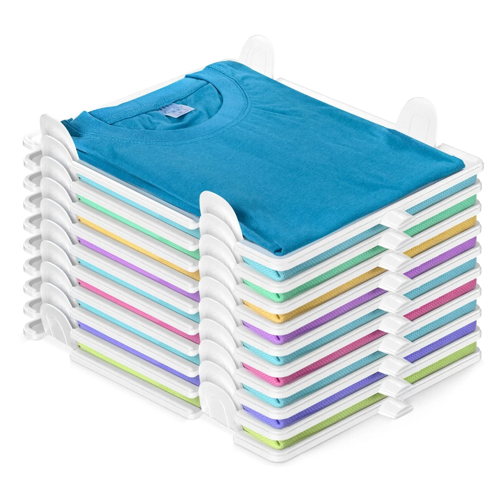 10 Pack T Shirt Organizer Closet Organizer Durable Stackable Clothing Trays -...