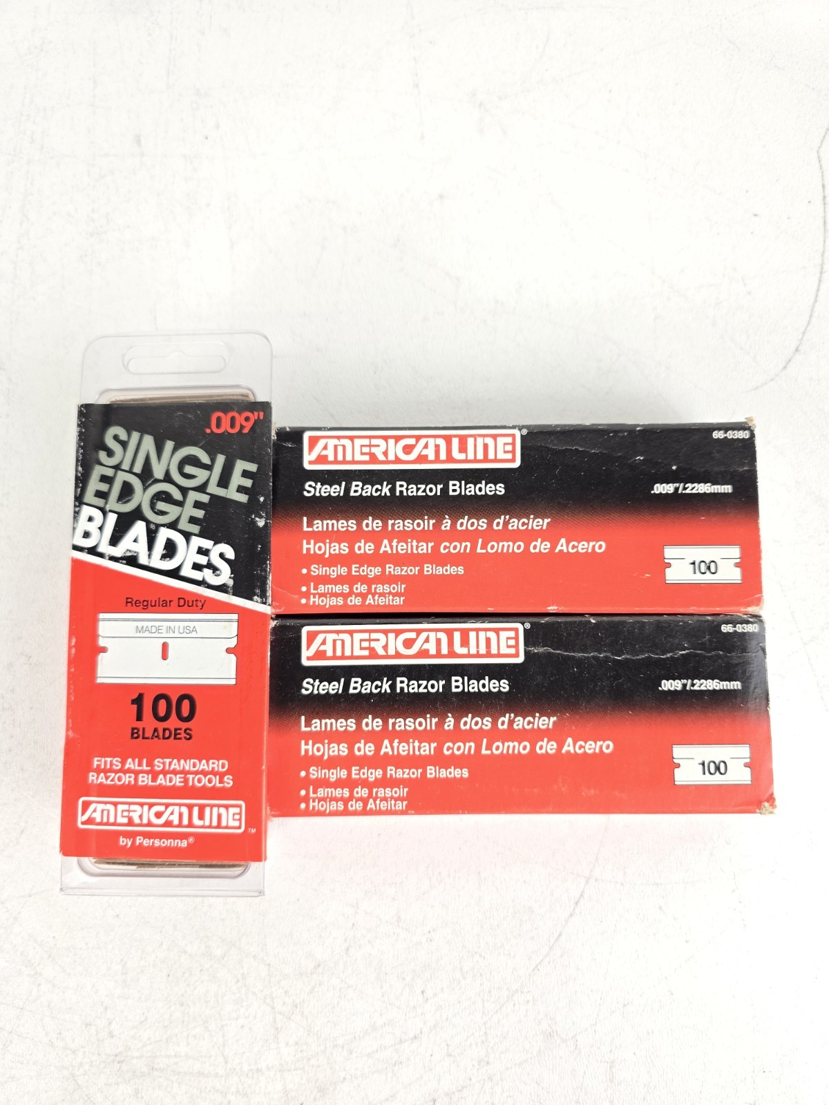 Single Edge Razor Blades .009" Steel Back American Line Carbon Steel 235 blades