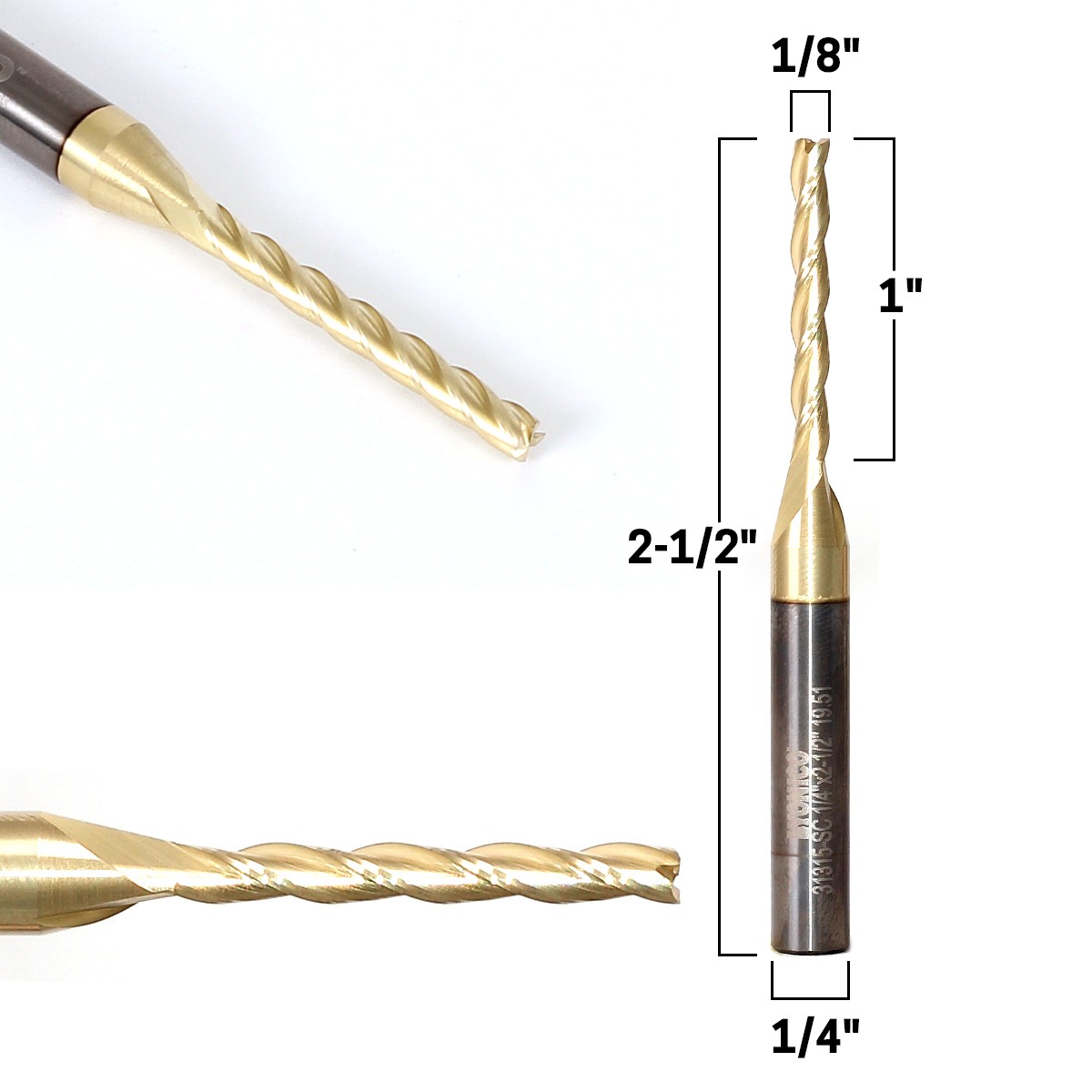 1/8" Dia. 3D Carving ZrN Coated CNC Router Bit - 1/4" Shank - Yonico 31315-SC
