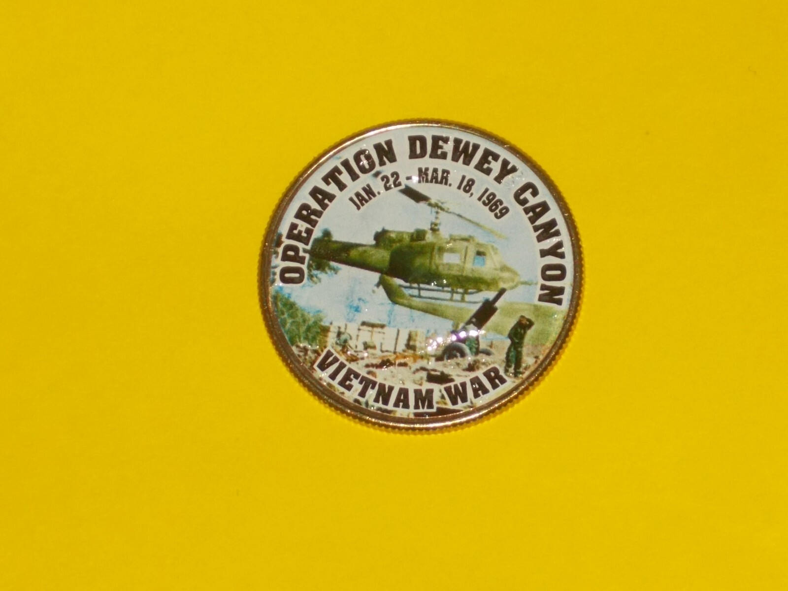 Colorized Kennedy Half Dollar - Vietnam War - Operation Dewey Canyon K880
