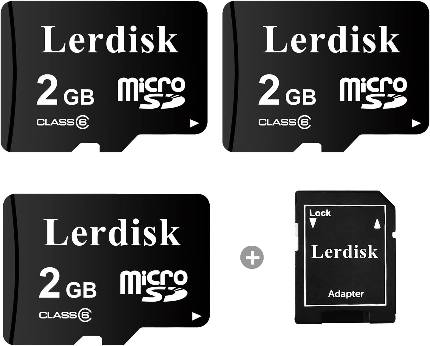Durable 2GB Micro SD Card Set of 3 with SD Adapter, Perfect for Small Files