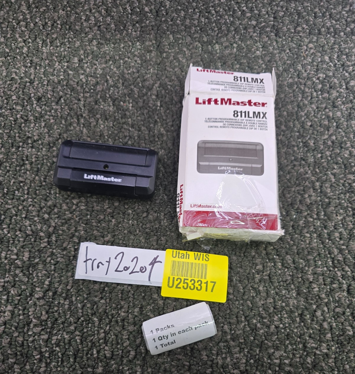 LiftMaster 811LMX 1-Button Programmable DIP Switch Remote Control Security+ 2.0